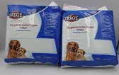 2 X Trixie ppads voor puppy's /honden 60 x 60 cm 10 st hygienematten ,Goed absorberend en veilig , Gesealde omranding vochtwerende plastiek onderkant,gemaakt van langvezelige celstof