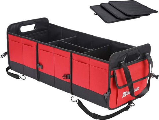 Kofferbaktas Voor Hyundai Elantra 2015-2023 2024 2025, Kofferbak Tas, Kofferbak-Organizer Antislip Bodem Opvouwbaar Deksel Auto Organizer Auto Koffer Opslag Organizer,B-Brown-53 * 32 * 7