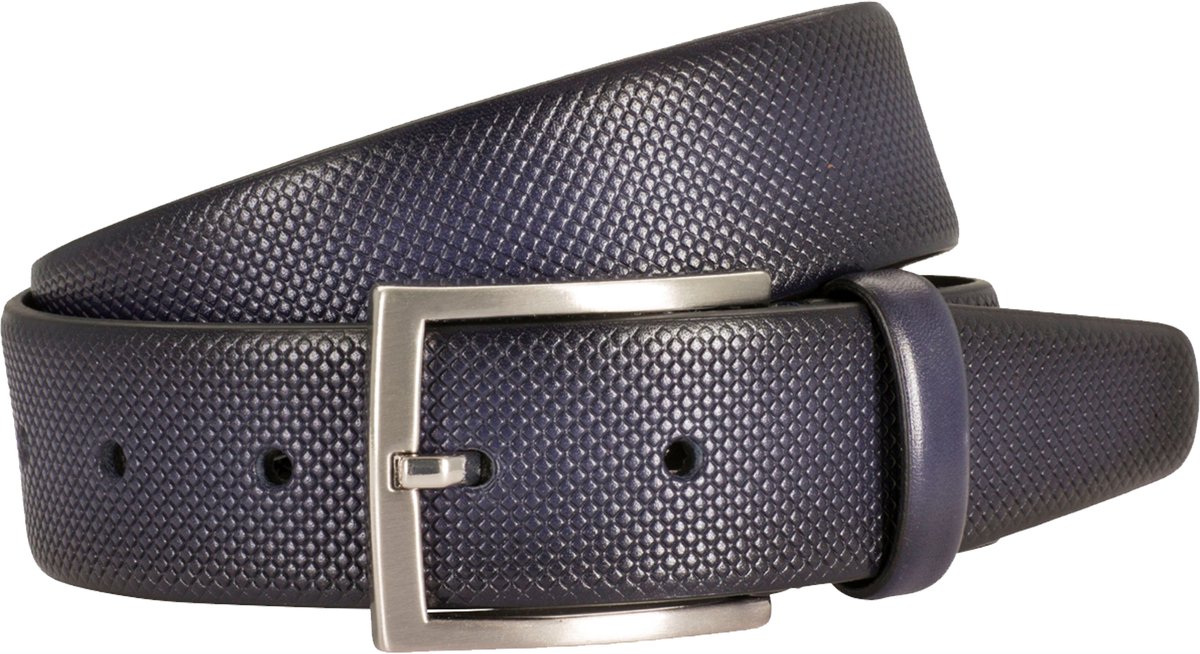 LINDENMANN leren heren riem - marineblauw