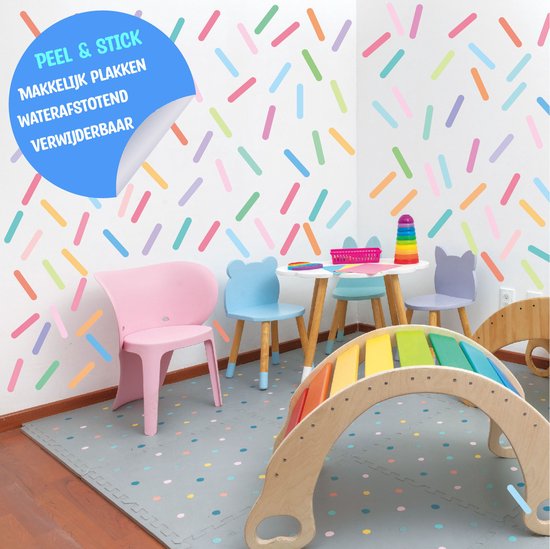 Muursticker pastel confetti patroon| Confetti | Patronen | Hageslag muursticker | Pastel kleuren | Muurstickers| Kinderkamer | Jongens - meisjes | Zelfklevend plakfolie | Huis inrichting | Stickerkamer®
