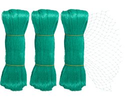 Vogelnet set van 3 - 10 x 4 m - fijnmazig - 20x20 mm - beschermnet tegen vogels