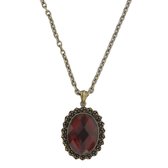 Behave Collier avec pendentif ovale marron