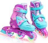 Suotu Inline Skates - Maat 34-37 - lichtgevende wielen - Roze