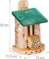 insectenhotel / Design insectenhotel met natuurlijke materiaal - Voor bijen, lieveheersbeestjes en vlinders - Om op te hangen 22.5x16x8.5 cm