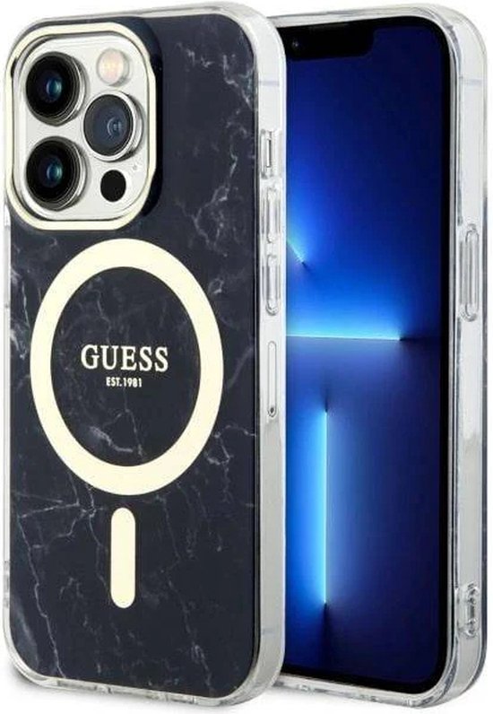 GUESS HC MagSafe IML MARBLE BLACK iPhone 13 Pro