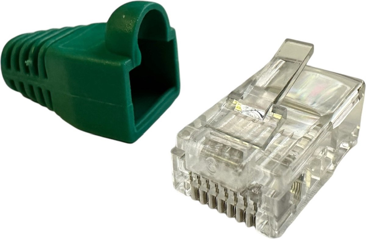 LogiLink Patchstekker RJ45 Cat5e Unshielded - 10 stuks - Groen - Met Trekontlasting