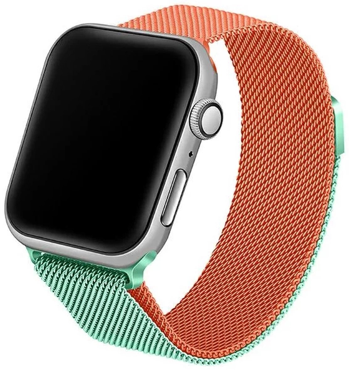Beline pasek smartwatchbandje voor Apple Watch 42-44-45-49mm groen-oranje