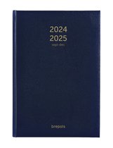 Agenda Brepols 2024-2025 - 16 M - Bretime LIMA - Aperçu hebdomadaire - Blauw - 14,8 x 21 cm