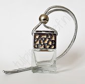 TC® - Autoparfum - Glazen geurflesje - Hemelse Kamperfoelie - Zilverkleur dop