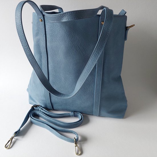 schouder/hand tas VENESSA in de kleur blauw