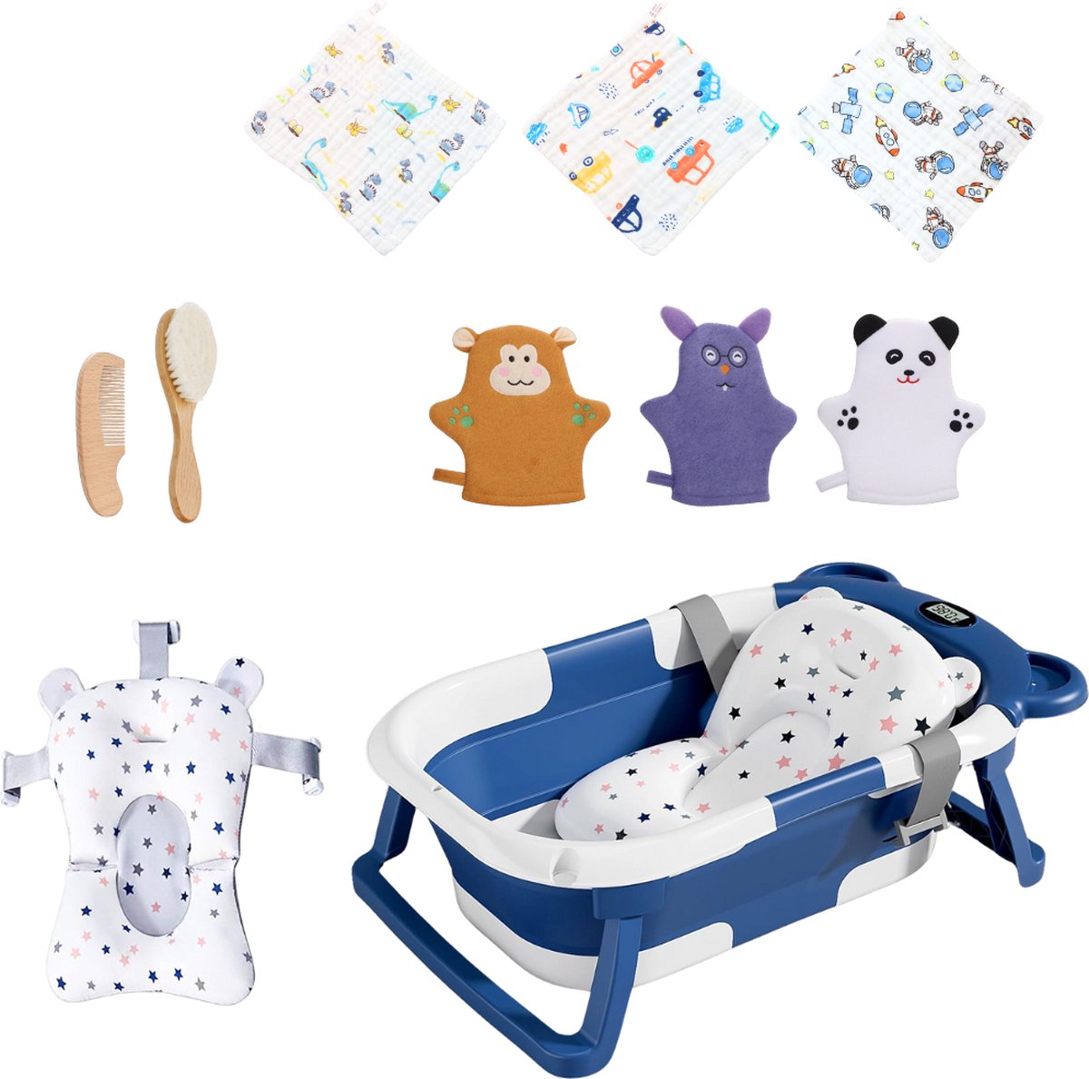 Goedkoopste BimbelBoo - Baby Badset met Thermometer - Inclusief alle benodigdheden - Babybadje - Baby Badje - Babybad - Baby Bad - Kinderbad