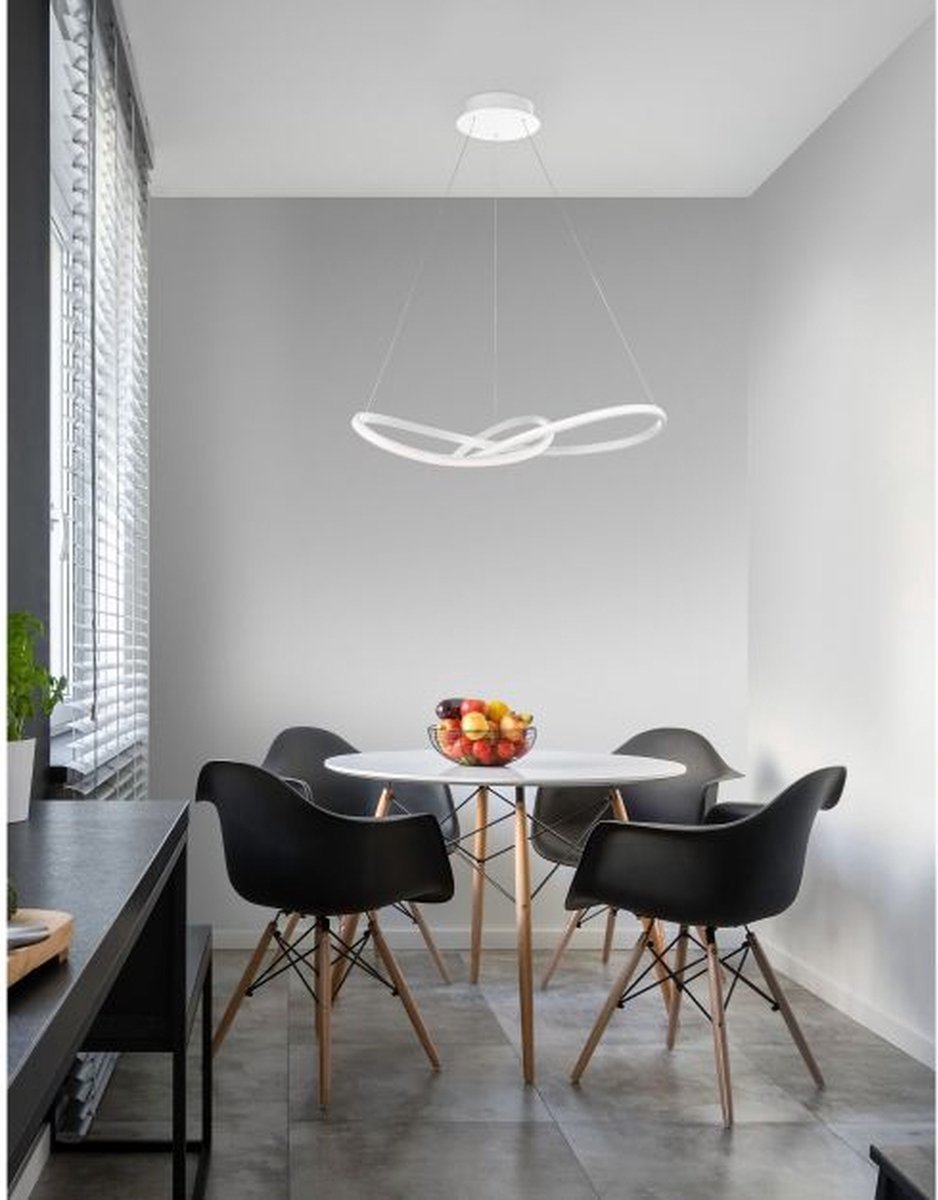 Nova Luce Fusion - hanglamp - Ø 72 x 150 cm - 53W LED incl. - wit