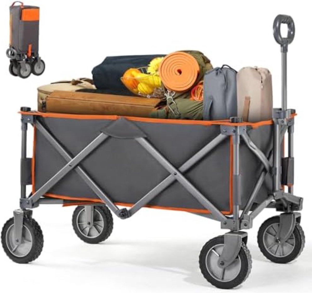 Opvouwbare kar Inklapbare kar Inklapbare bolderkar Opvouwbare bolderkar ‎80 x 39 x 30 cm 10 8 kg Oranje