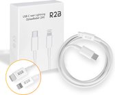 Câble R2B ® USB-C vers Lightning - 2 mètres - Câbles USB-C Extra robustes - Chargeur adapté pour Apple, iPhone, Airpods, iPads