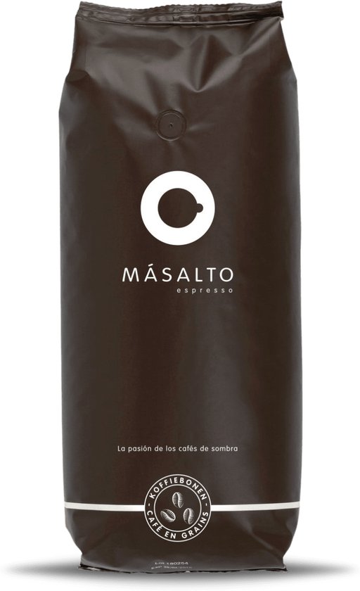 Grains de café Másalto Espresso - 100 % Arabica - Coffee de spécialité - Durable - 100 % recyclable - Torréfaction traditionnelle - 1 kg