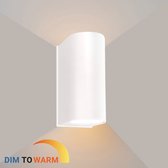 Ledmatters - Wandlamp Wit - Up & Down - Dimbaar - 9.8 watt - 355 Lumen - 2200-2700 Kelvin - 2200-2700k - IP65 Buitenverlichting