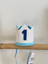 Haarkroon-haarband-kroon-prins-prinses-verjaardag kroon-1 jaar-blauw-kinderfeestje-decoratie-feestartikel-kroon Nara