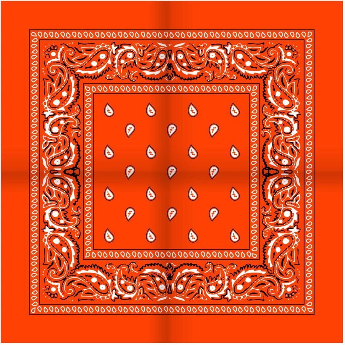 New Age Devi - Bandana Paisley oranje - 100% katoen - boeren zakdoek - orange - Cotton - zakdoek - hoofdband - sjaaltje - accessoire - carnaval