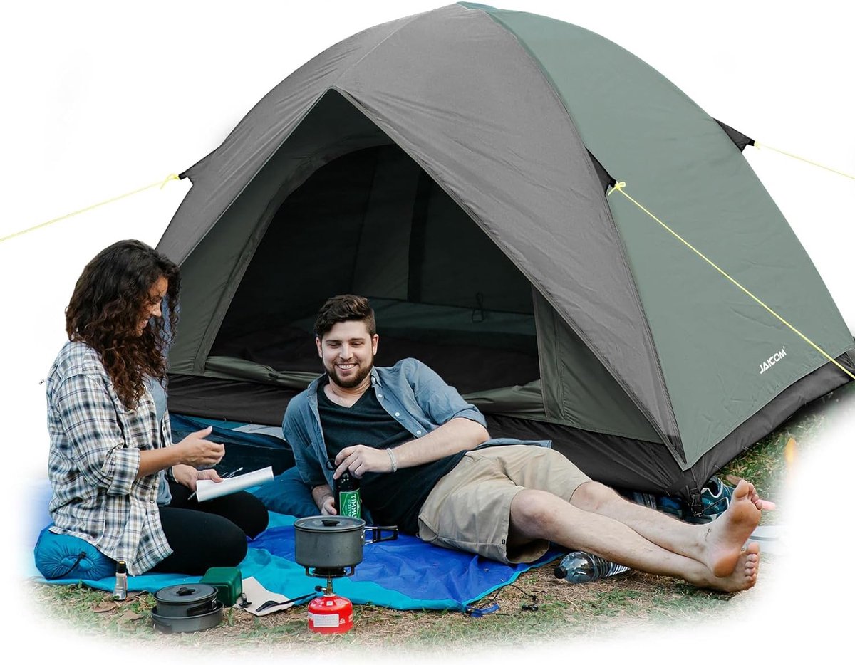 Campingtent, ultralichte tent voor 2 personen, waterdichte koepeltent, snelle opbouw, kleine verpakkingsmaat, fietstas, tent voor outdoor, wandelen, gezinnen, camping, festival