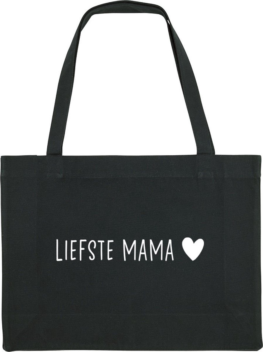 Liefste Mama Shopping Bag - moederdag cadeau - moederdag geschenk - moederdag cadeautje - cadeau voor mama - shopping bag - shopping tas - tas - boodschappentas - zwart - grappige tekst - bedrukt