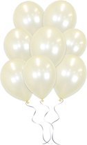 LUQ - Luxe Metallic Ivoor Witte Helium Ballonnen - 25 stuks - Verjaardag Versiering - Decoratie - Latex Ballon Ivoor Wit