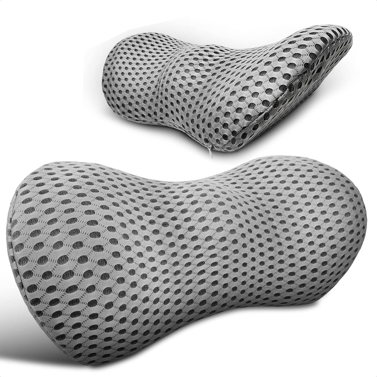 Goedkoopste Rugkussen - Grijs - Onderrugkussen - Lendekussen - Rugsteun Auto - Lendekussen Rugsteun - Memory Foam Lendesteun - Rugkussen Onderrug