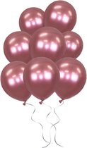 LUQ - Luxe Chrome Rode Helium Ballonnen - 25 stuks - Verjaardag Versiering - Decoratie - Latex Ballon Chrome Rood
