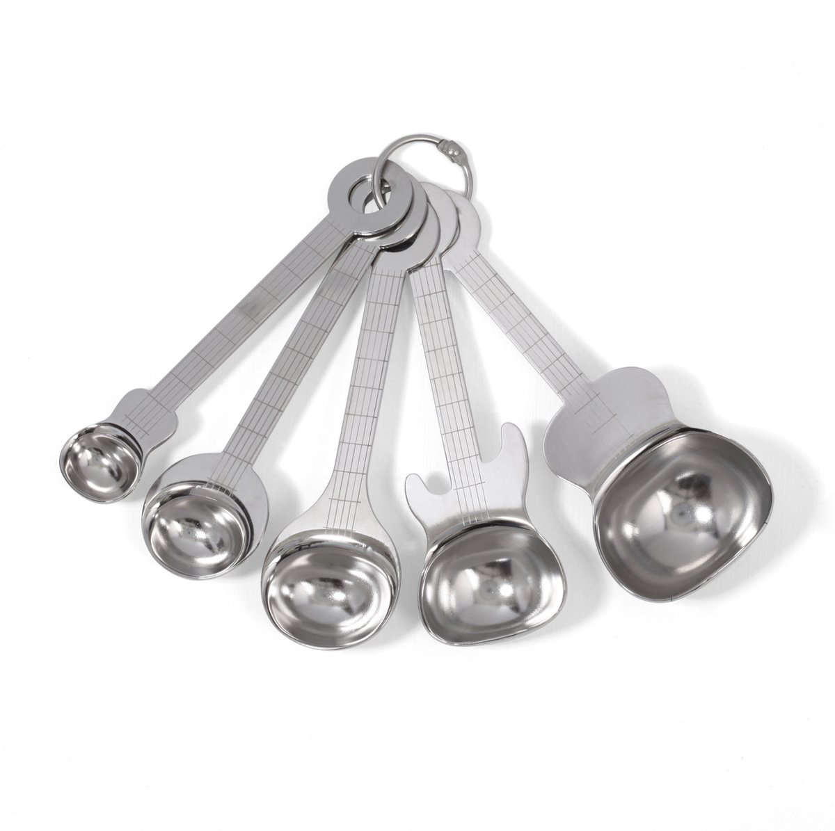 Kikkerland Gitaar Maatlepels (set Van 5) - Vaderdag cadeau