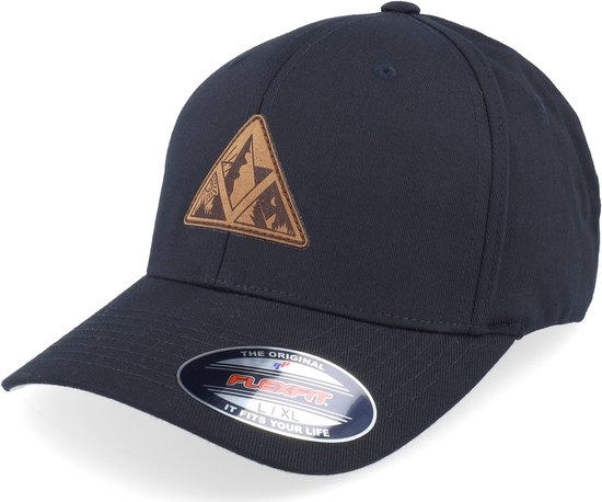 Hatstore- Triangle Shape Mountain Patch Black Flexfit - Wild Spirit Cap