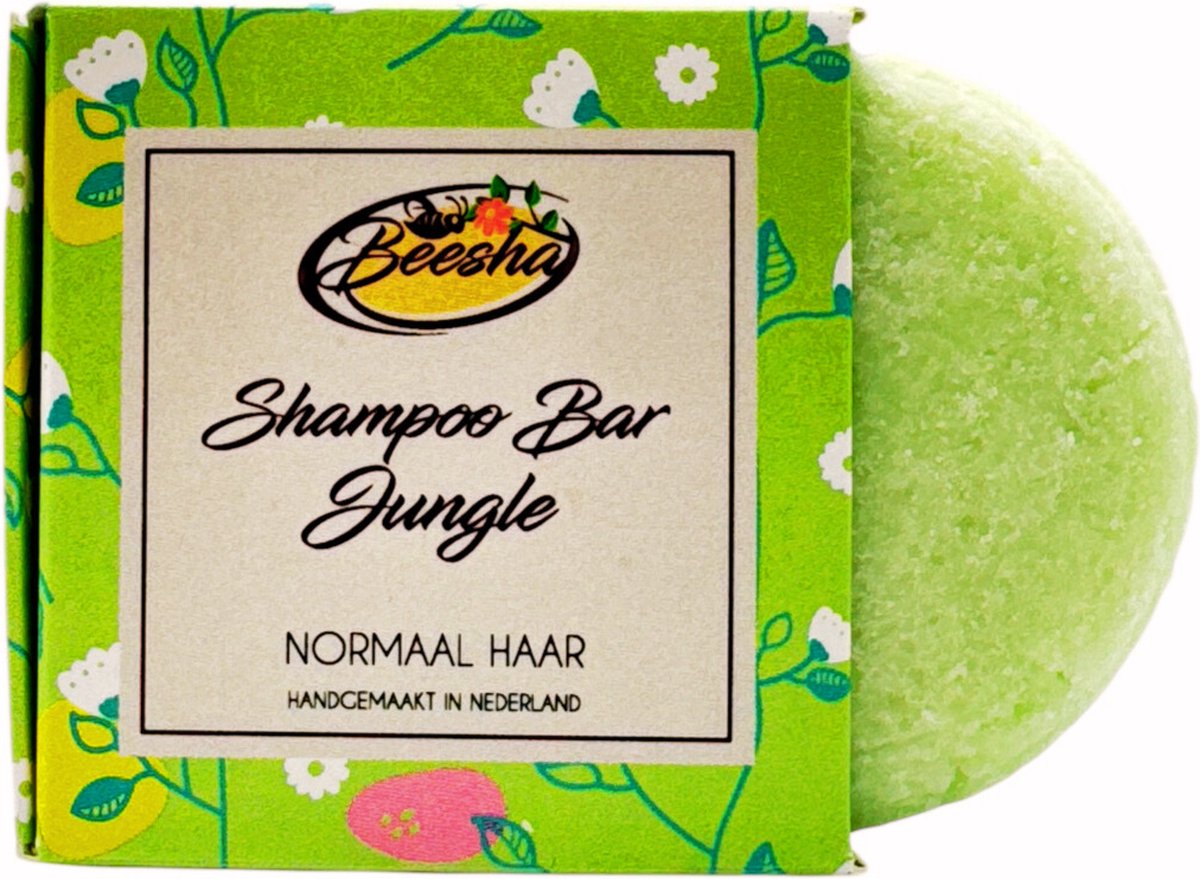 Beesha Shampoo Bar Jungle | 100% Plasticvrije en Natuurlijke Verzorging | Vegan, Sulfaatvrij en Parabeenvrij | CG Proof