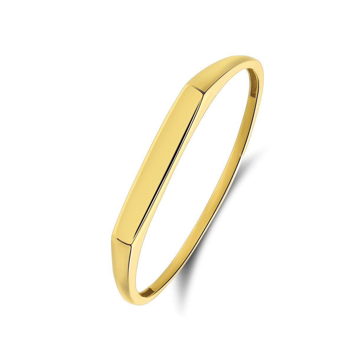 Lucardi Dames 14 karaat geelgouden ring met bar - Ring - 14 Karaat Goud - Geelgoud - 17.50 / 55 mm