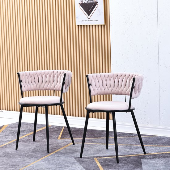 YAIXBNG Fluwelen eetkamerstoel, set van 6, luxe, woonkamer