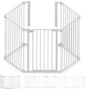 Noma 5 panelen Veiligheidshek - kamer verdeler - Tot 315 cm - wit - kachelhek - veiligheidshek voor open haard