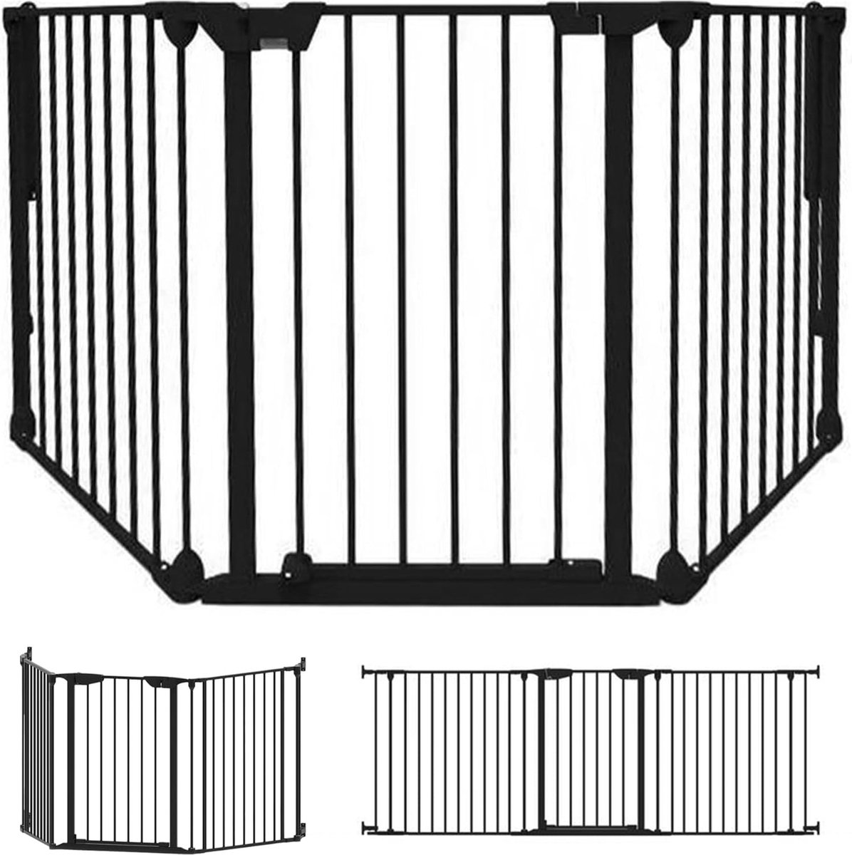 Noma Configure Gate Veiligheidshekje | Traphek met 3 Panelen | Haardscherm | 64 t/m 197,5 cm | Kleur Zwart - Noma