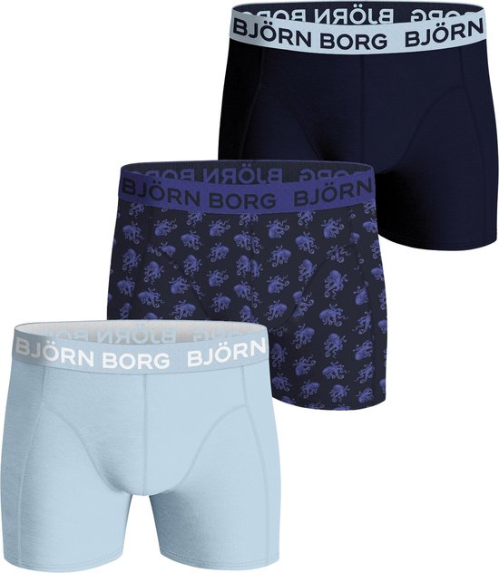 Boxers Björn Borg Cotton Stretch - boxers homme longueur normale (pack de 3) - multicolore - Taille : XL