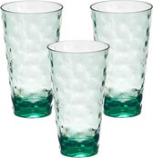 Leknes Drinkglas Gloria - transparant groen - onbreekbaar kunststof - 580 ml - camping/verjaardag/peuters