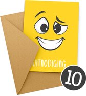 10x Uitnodiging kinderfeestje + Enveloppen | Uitnodiging verjaardag | Jongen of meisje | Uitnodigingskaarten + kraft envelop | Verjaardag Feest | Smile