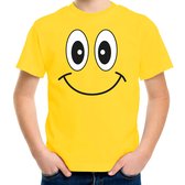 Bellatio Decorations Verkleed t-shirt voor kinderen/jongens - smiley - geel - feestkleding 122/128