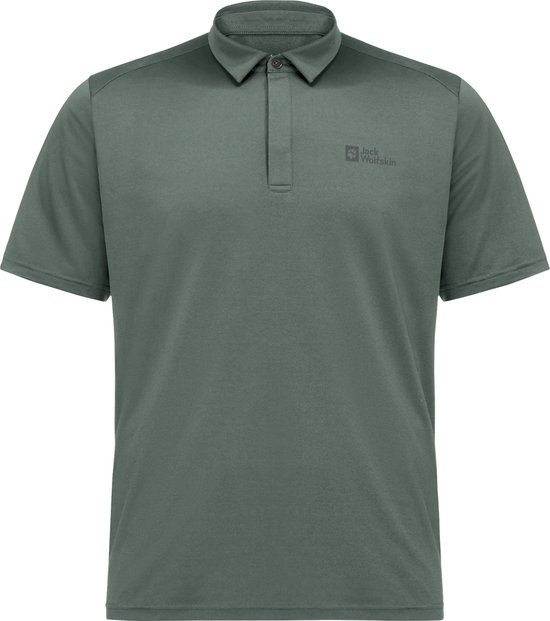 Jack Wolfskin Delfami Polo Shirt 1809801-4311, Mannen, Groen, Poloshirt, maat: M