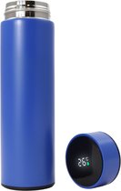 Smart Thermoskan Electric Blue - Met thee kruiden houder - Blauwe luxe thermos kan - RVS - Met ingebouwde temperatuurmeter - Luxe thermos container blauw - Voor koffie, thee en andere warme dranken