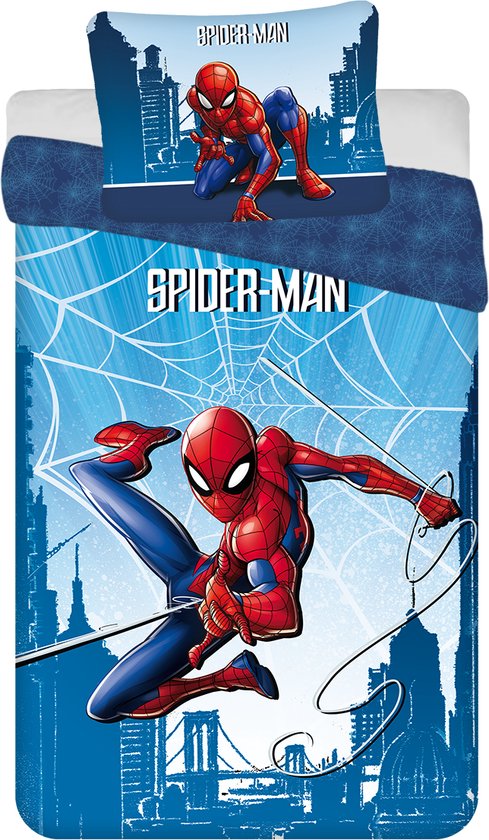 Spiderman Dekbedovertrek – Spider-man Kinderdekbedovertrek – Eenpersoons – 140 x 200 + 60 x 80 cm – 100% katoen