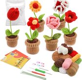 crochet pour débutants - paquet de crochet ensemble de fleurs mignon - crochet pour débutants - paquet de démarrage au crochet - 6 types de fleurs
