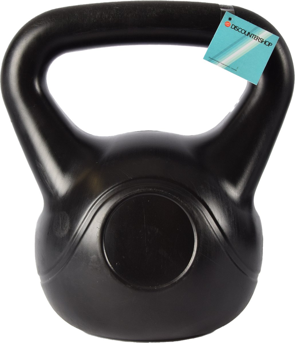 Zwarte 12 kg Kettlebell - Duurzaam Kunststof met Cementvulling - Gewichten Voor Krachtige Workouts - Binnen & Buiten