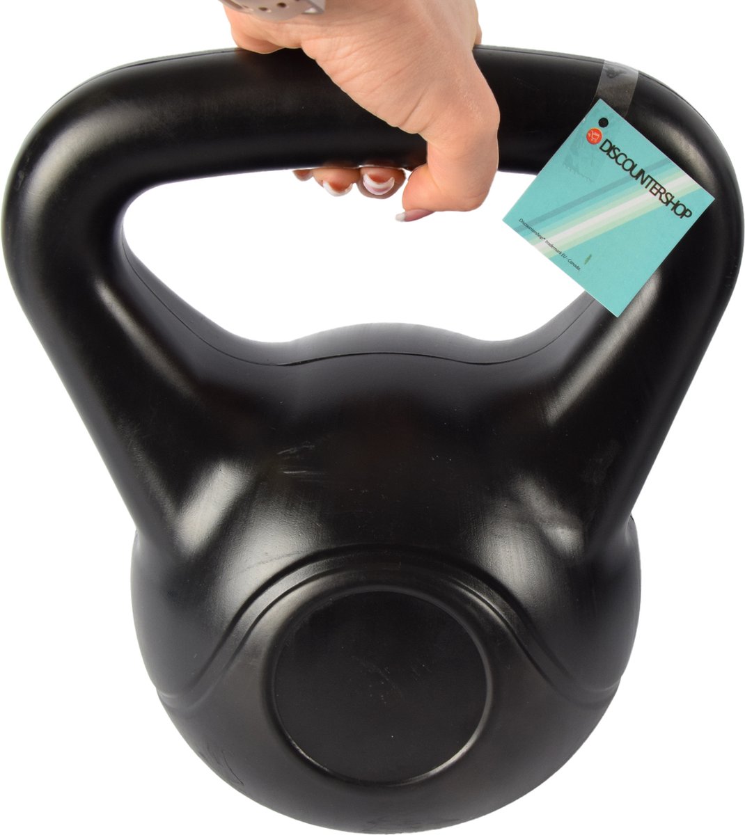 Zwarte 10 kg Kettlebell - Duurzaam Kunststof met Cementvulling - Gewichten Voor Krachtige Workouts - Fitness & Training – foto 3