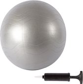 Yoga Bal 65cm - Grijze Anti-Burst Gymbal met Pomp - Max. 100kg - PVC-materiaal - Voor Fitness & Gezondheid