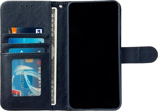 Casemania Étui pour Samsung Galaxy A25 - Blauw - Étui portefeuille de Luxe en similicuir