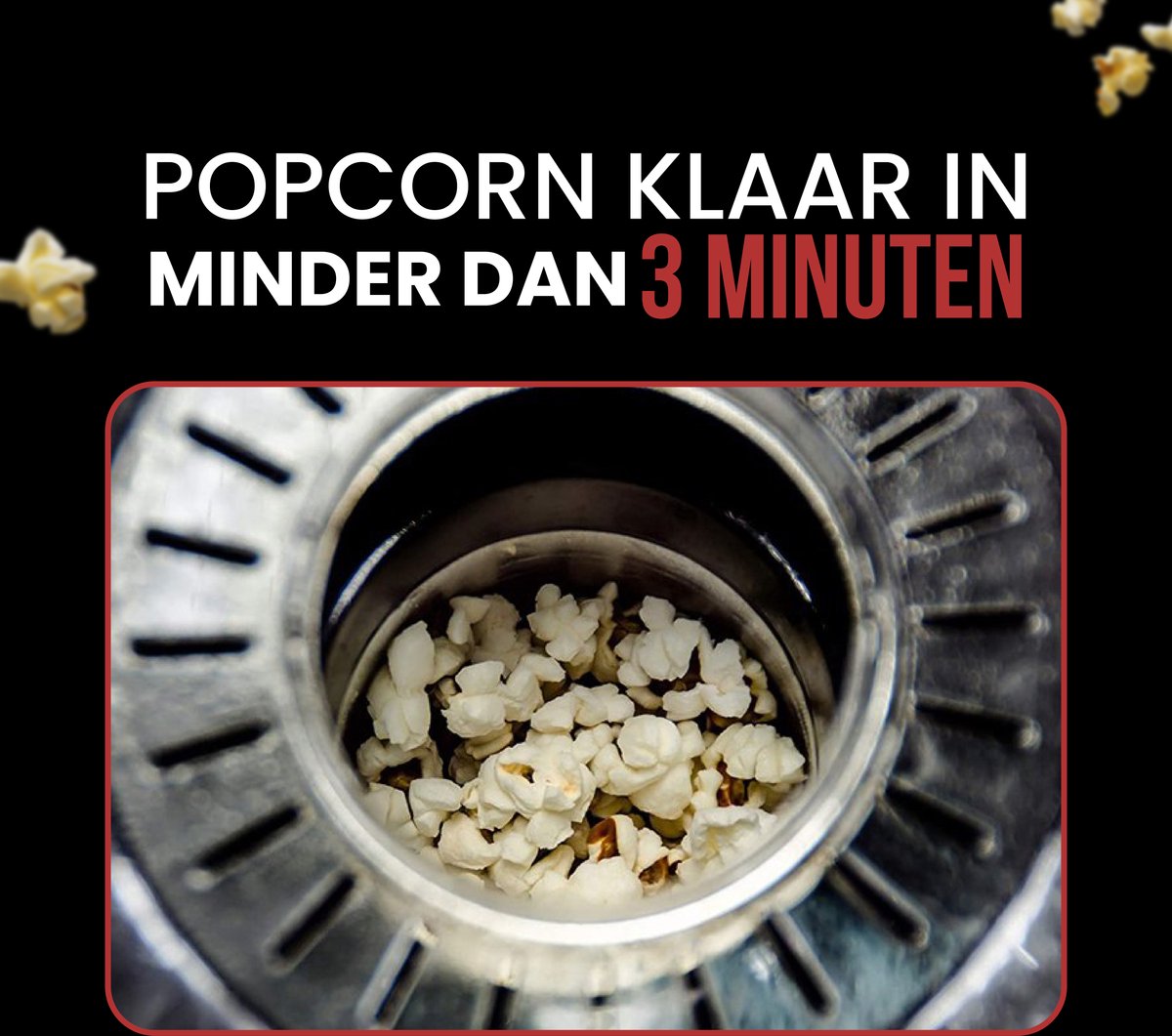 Machine à Popcorn Ballon De Football BEPER - Sans Huile, Cuisson Air Chaud, Bol Inclus, 3 Minutes