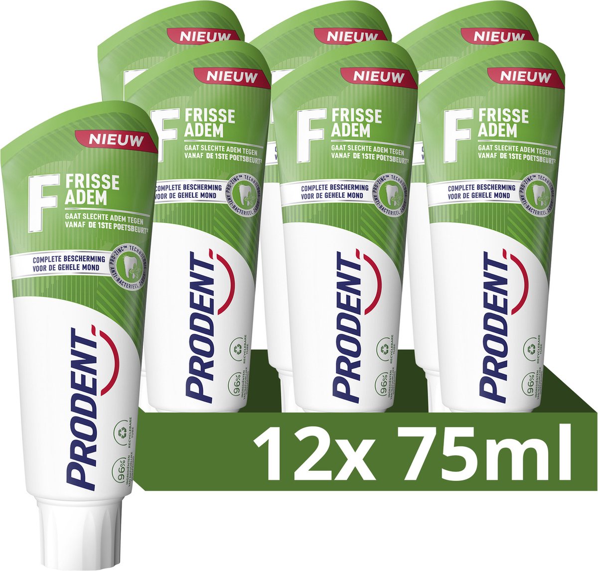 Goedkoopste Prodent Tandpasta - Frisse Adem - 12 x 75 ml - Voordeelverpakking
