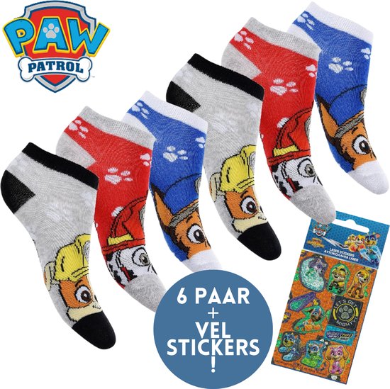 Paw patrol enkel sokken 23/26 per 6 paar
