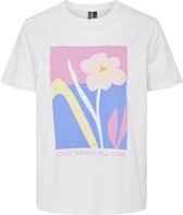 Pieces T-shirt Pcmolly Ss O-neck Tee Box D2d 17147361 Bright White/begonia Pi Dames Maat - S